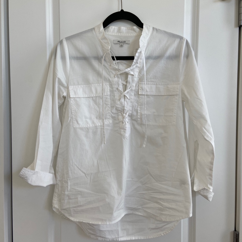 Madewell Criss-cross White Shirt